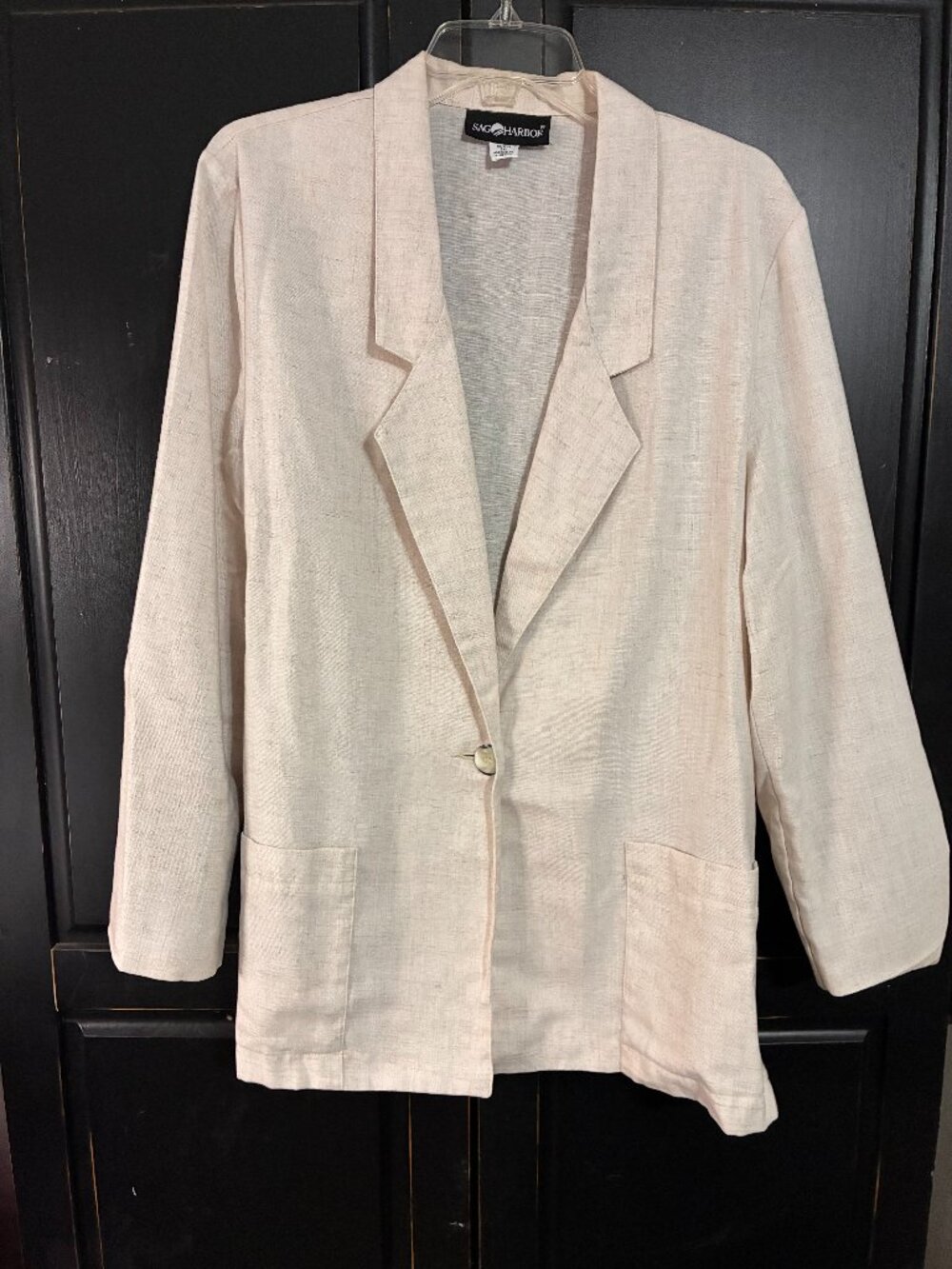Vintage Size 14 Blazer Linen Blend Old Money Equestrian Academia Preppy